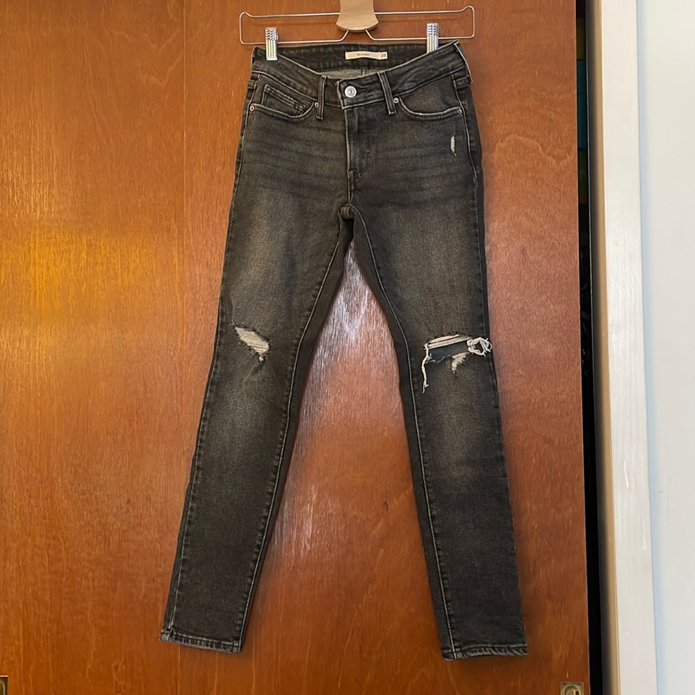 Levi’s 511 skinny knee holes gray jeans